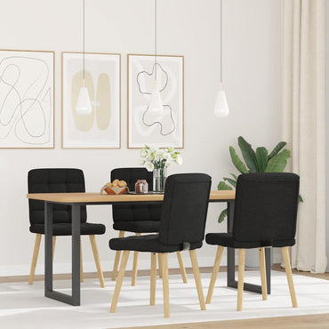 vidaXL Esszimmerstühle 4 Stk. Schwarz Stoff