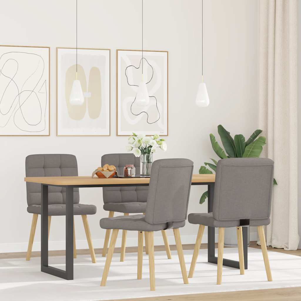 vidaXL Esszimmerstühle 4 Stk. Taupe Stoff