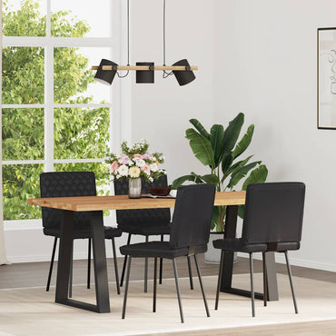 vidaXL Esszimmerstühle 4 Stk. Schwarz Kunstleder