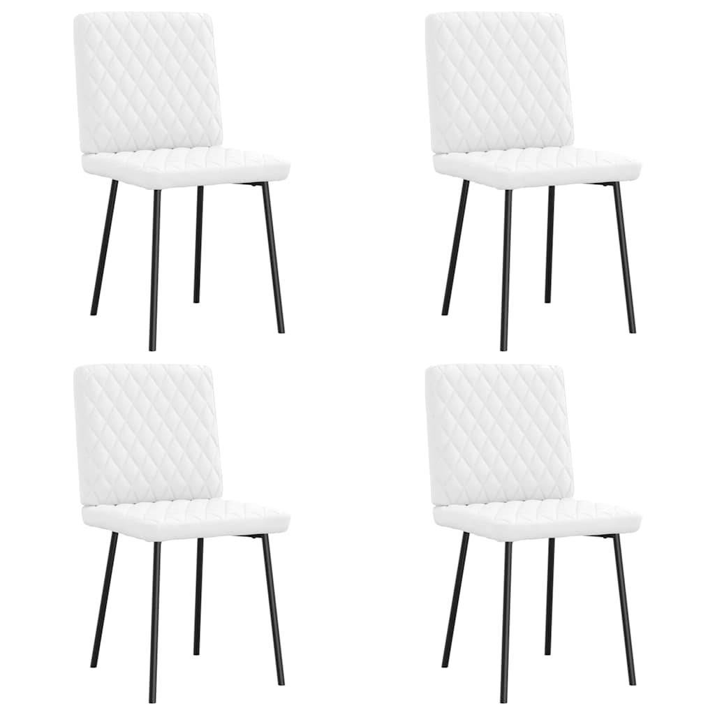 vidaXL Chaises de salle à manger 4 pcs Similicuir blanc