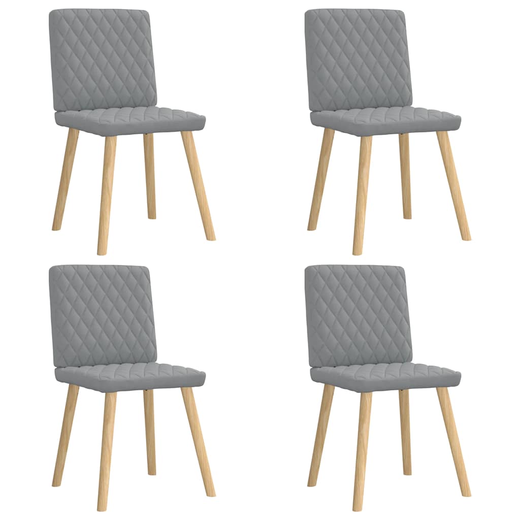 vidaXL Chaises de salle à manger 4 pcs Tissu Gris clair