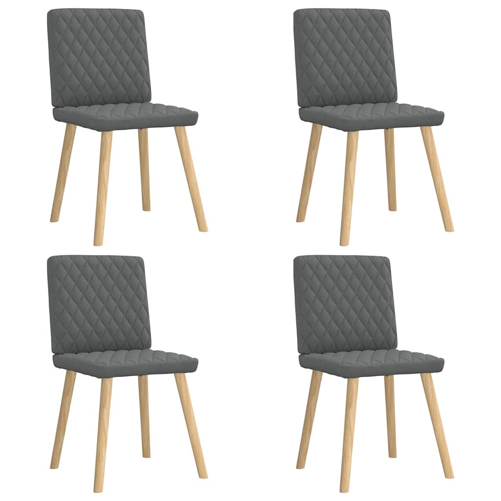 vidaXL Chaises de salle à manger 4 pcs Gris foncé Tissu