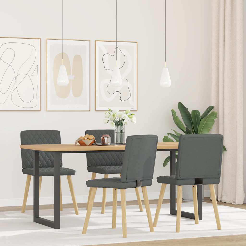 vidaXL Chaises de salle à manger 4 pcs Gris foncé Tissu