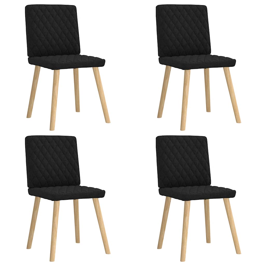vidaXL Chaises de salle à manger 4 pcs Tissu noir