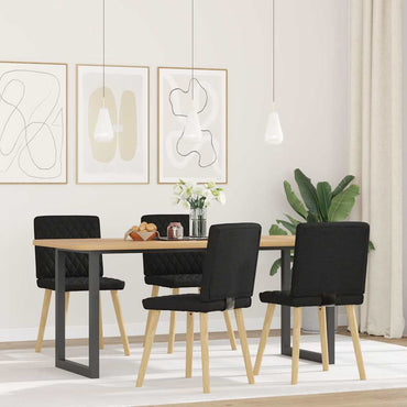 vidaXL Chaises de salle à manger 4 pcs Tissu noir