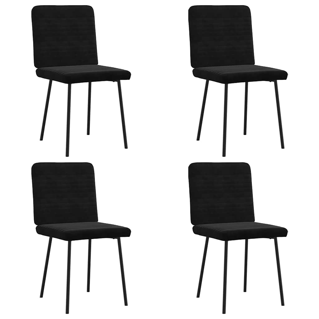 vidaXL Esszimmerstühle 4 Stk. Schwarz Samt