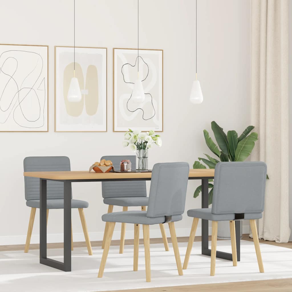 vidaXL Esszimmerstühle 4 Stk. Hellgrau Stoff