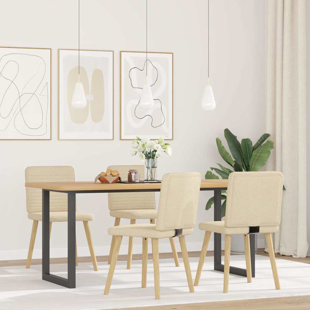 vidaXL Chaises de salle à manger 4 pcs Crème Tissu