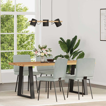 vidaXL Chaises de salle à manger 4 pcs Velours Gris clair