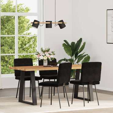 vidaXL Chaises de salle à manger 4 pcs Velours noir
