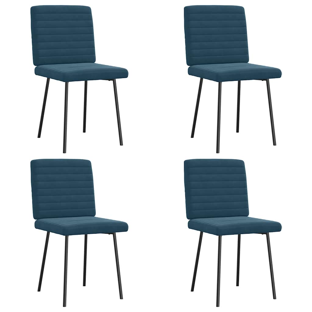 vidaXL Chaises de salle à manger 4 pcs Velours bleu