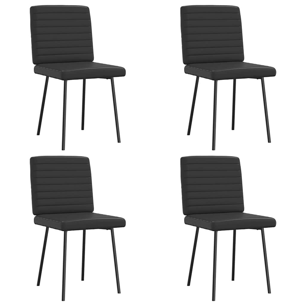 vidaXL Esszimmerstühle 4 Stk. Schwarz Kunstleder