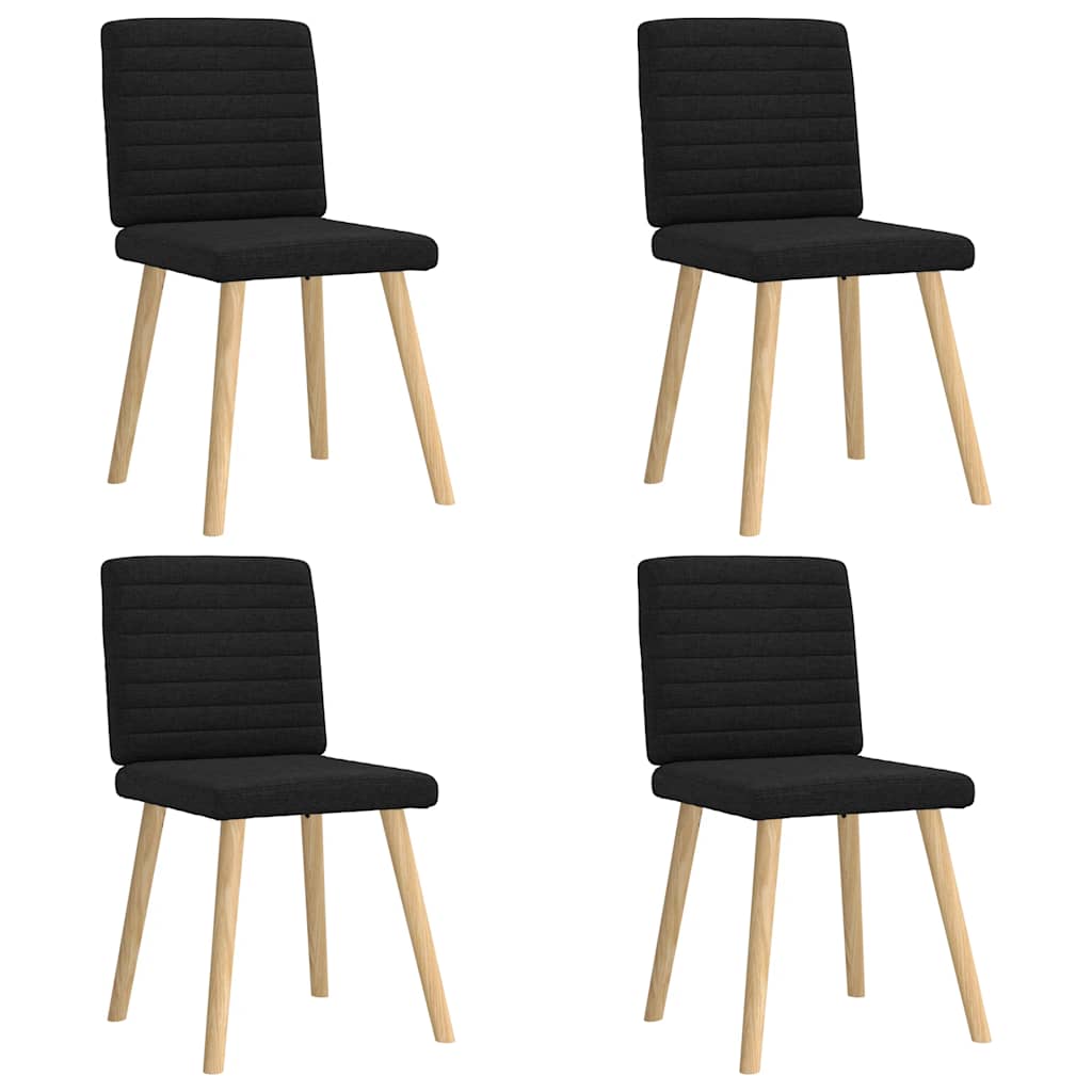 vidaXL Esszimmerstühle 4 Stk. Schwarz Stoff