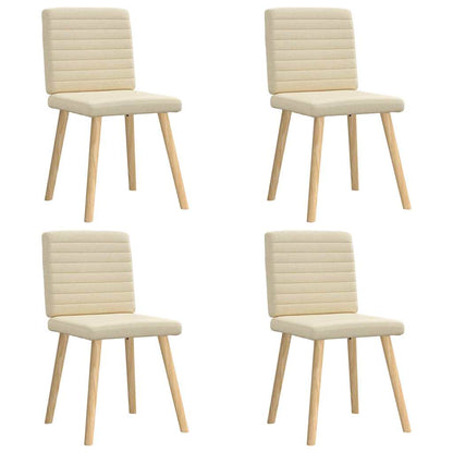 vidaXL Esszimmerstühle 4 Stk. Creme Stoff
