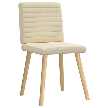 vidaXL Esszimmerstühle 4 Stk. Creme Stoff