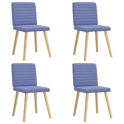 vidaXL Esszimmerstühle 4 Stk. Jeansblau Stoff