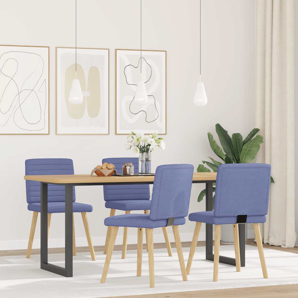 vidaXL Esszimmerstühle 4 Stk. Jeansblau Stoff