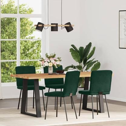 vidaXL Chaises de salle à manger 4 pcs Vert foncé Velours