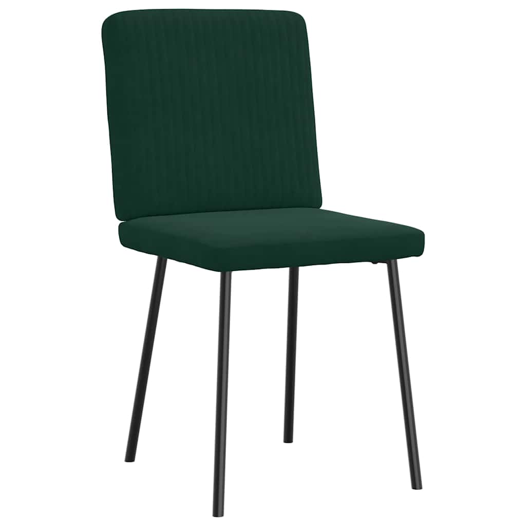 vidaXL Chaises de salle à manger 4 pcs Vert foncé Velours