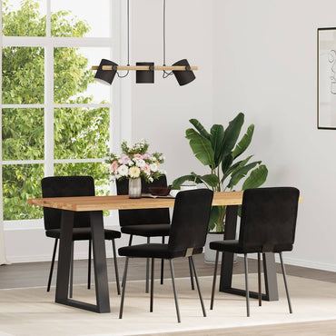 vidaXL Chaises de salle à manger 4 pcs Velours noir
