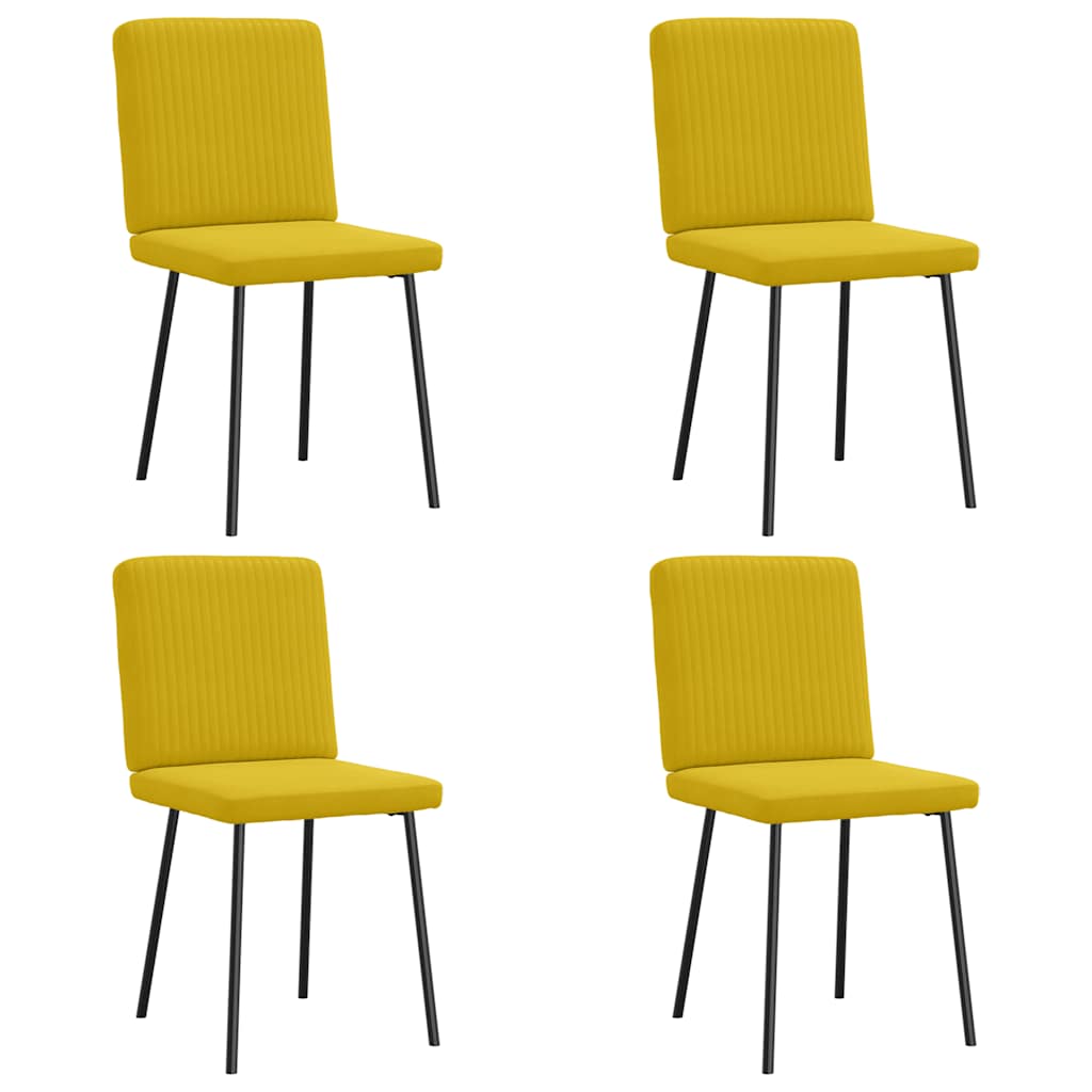 vidaXL Chaises de salle à manger 4 pcs Jaune Velours