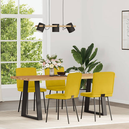 vidaXL Chaises de salle à manger 4 pcs Jaune Velours