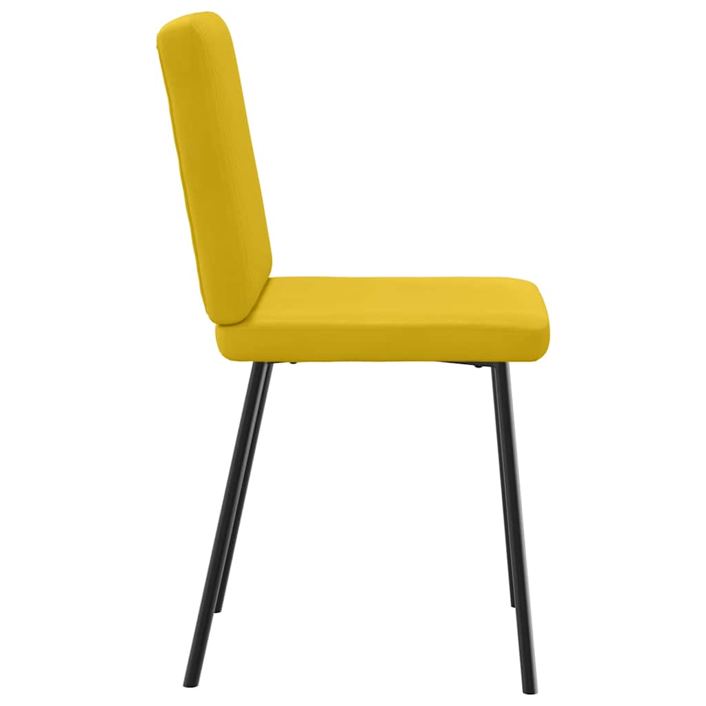 vidaXL Chaises de salle à manger 4 pcs Jaune Velours