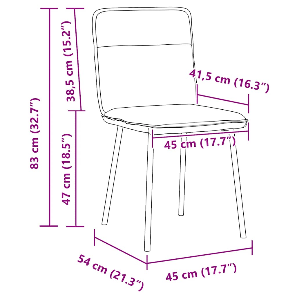 vidaXL Chaises de salle à manger 4 pcs Jaune Velours