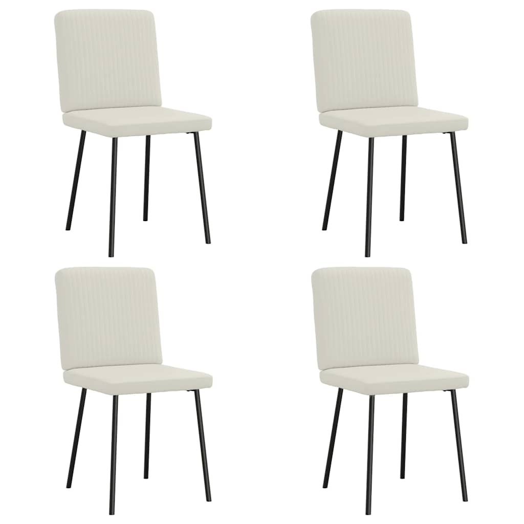 vidaXL Chaises de salle à manger 4 pcs Crème Velours