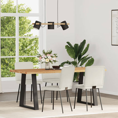 vidaXL Chaises de salle à manger 4 pcs Crème Velours