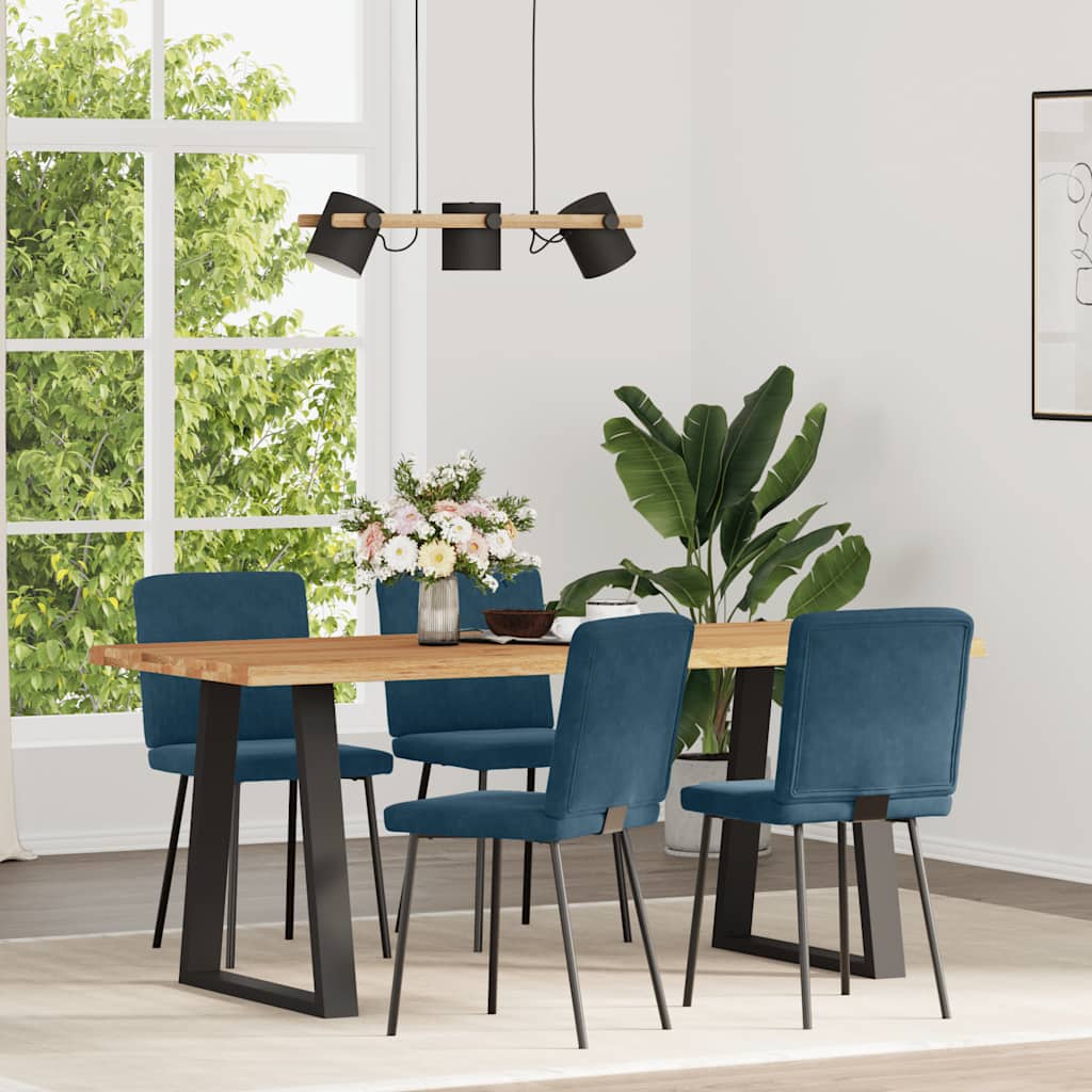 vidaXL Esszimmerstühle 4 Stk. Blau Samt