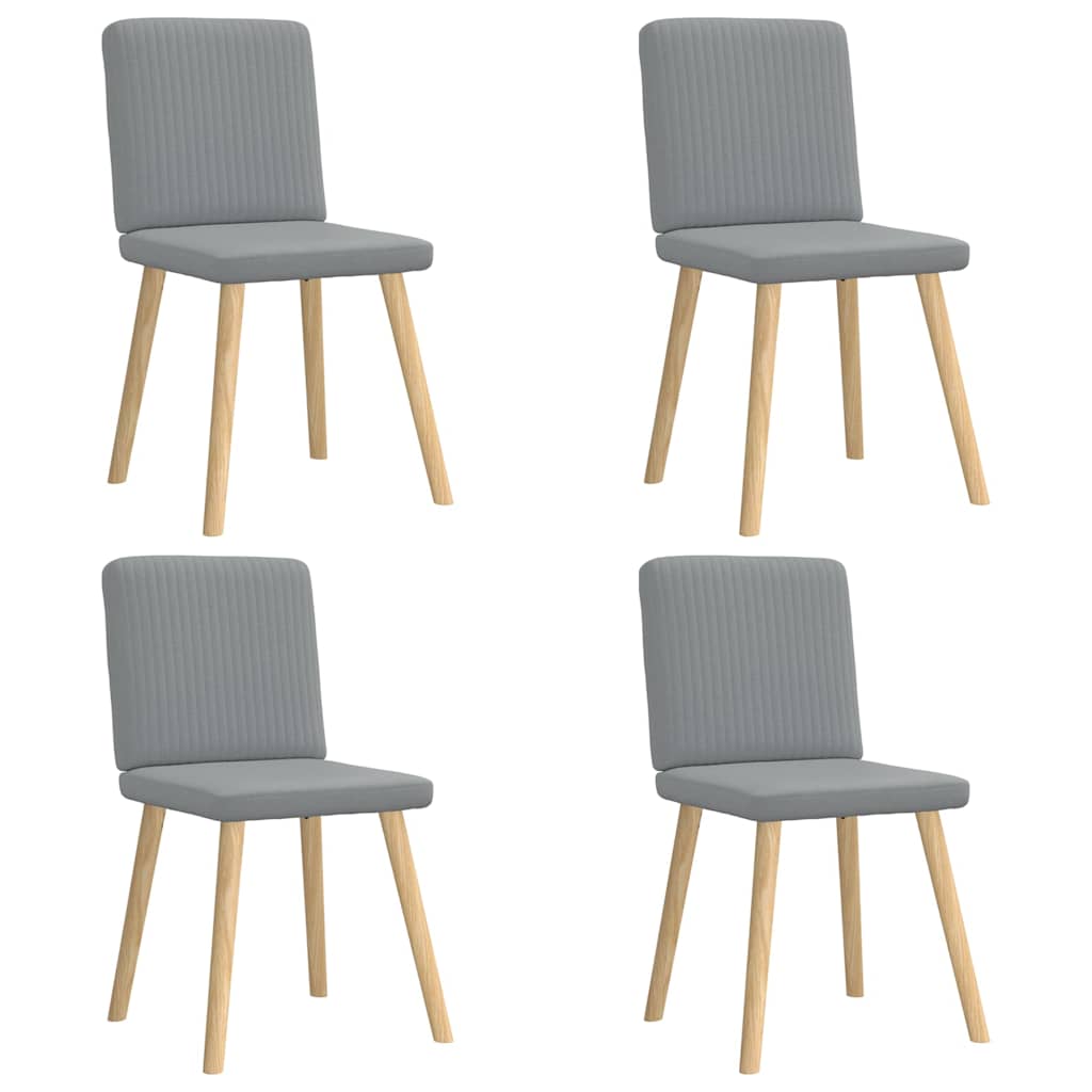 vidaXL Chaises de salle à manger 4 pcs Tissu Gris clair