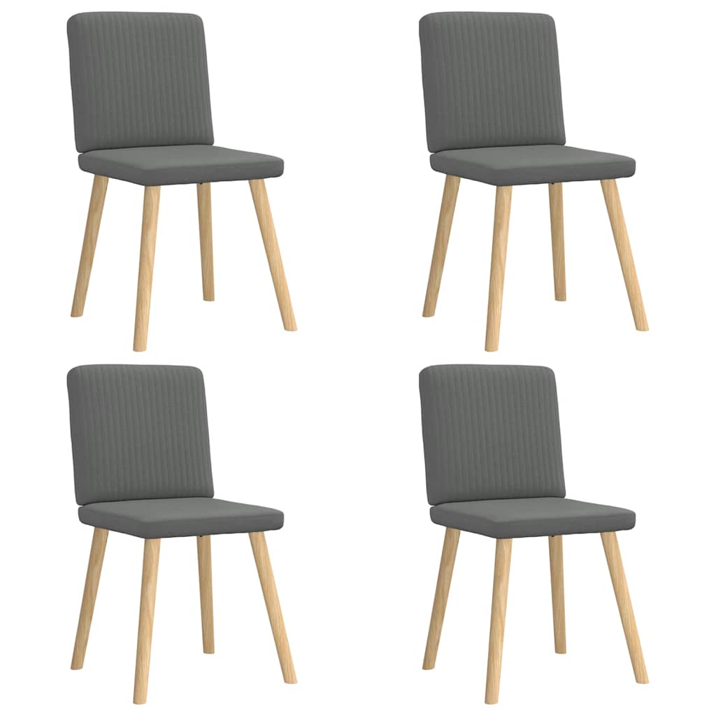 vidaXL Chaises de salle à manger 4 pcs Gris foncé Tissu