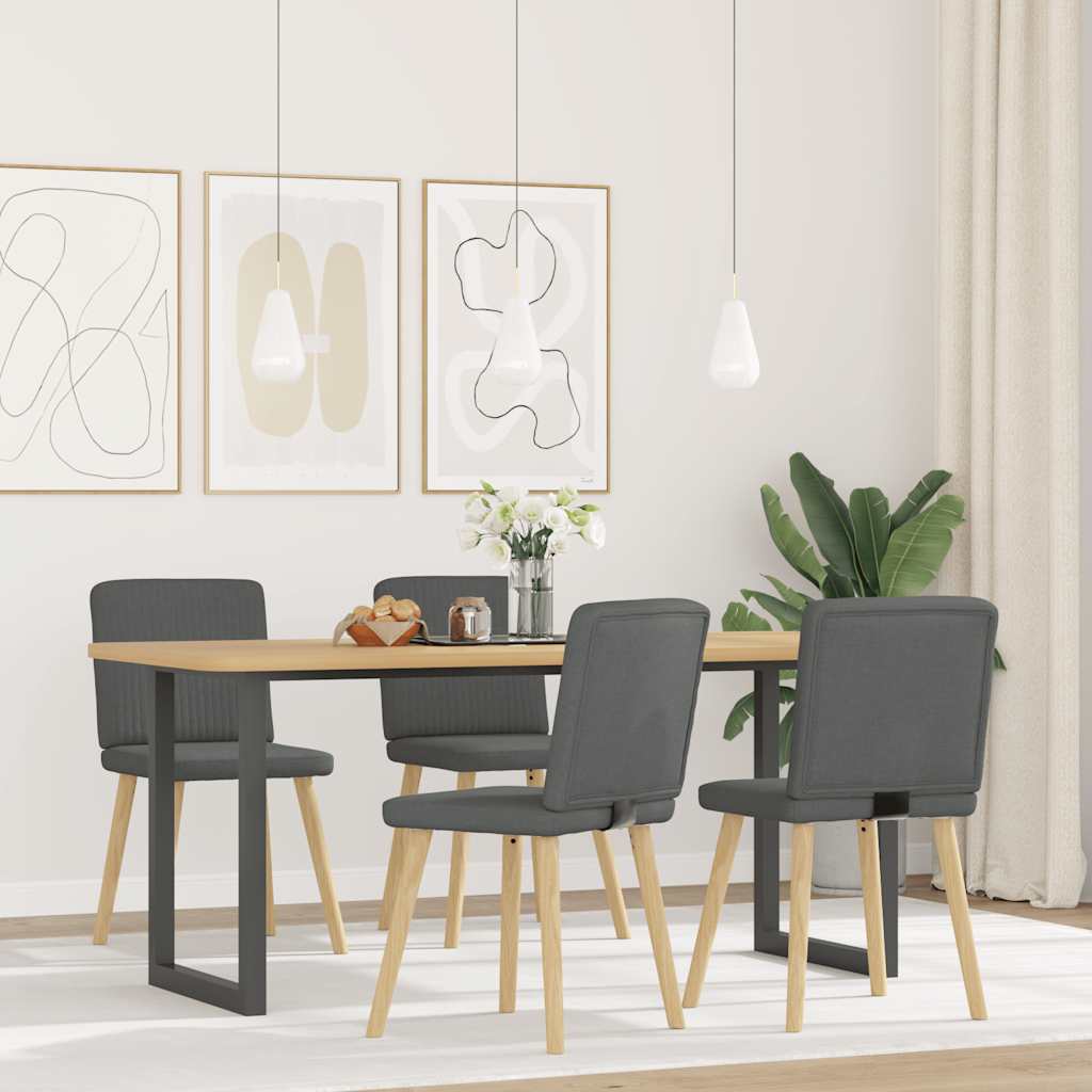vidaXL Chaises de salle à manger 4 pcs Gris foncé Tissu