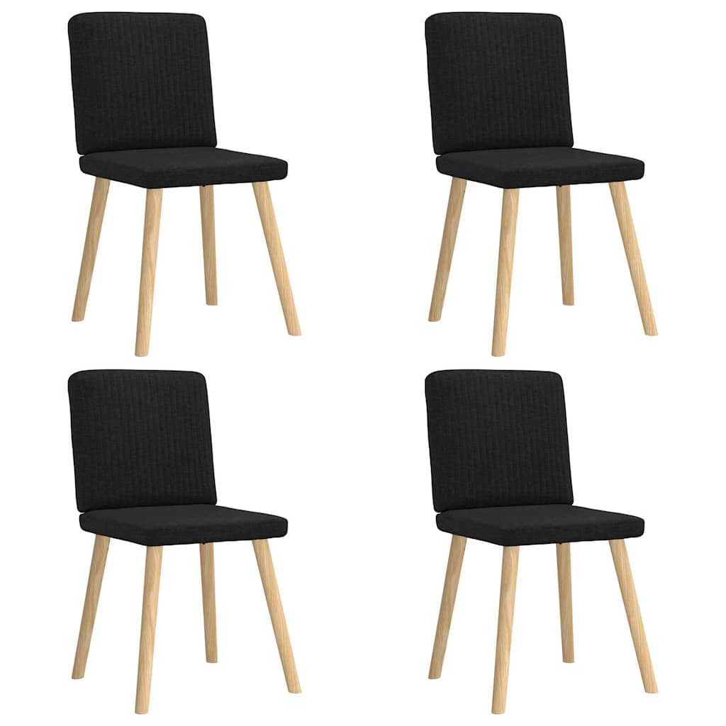 vidaXL Chaises de salle à manger 4 pcs Tissu noir