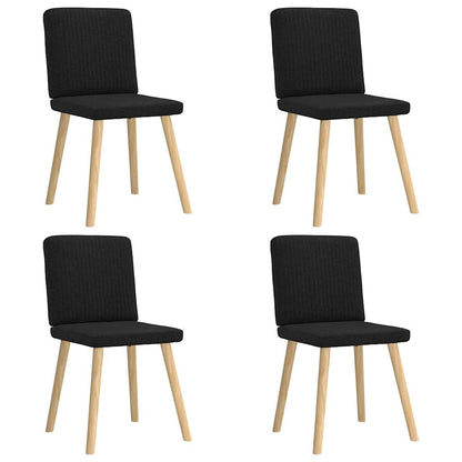 vidaXL Chaises de salle à manger 4 pcs Tissu noir