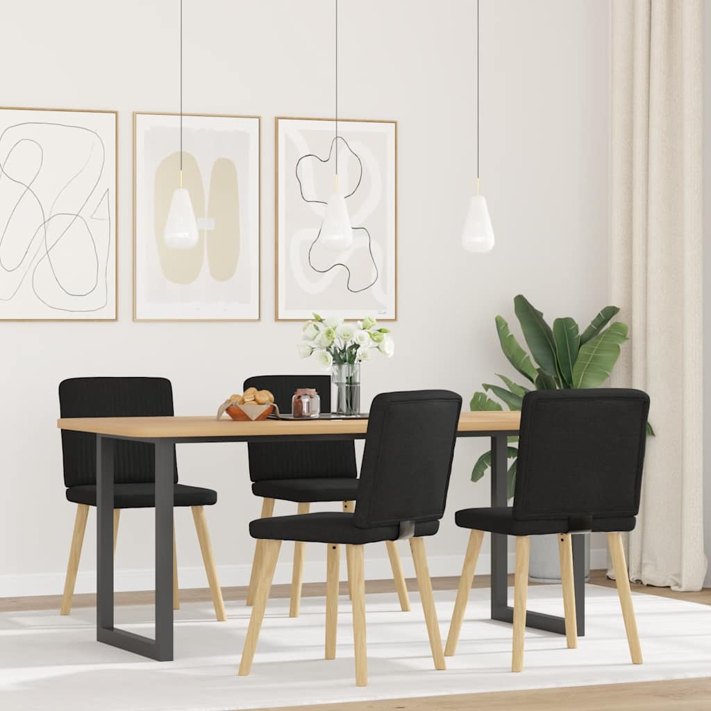 vidaXL Chaises de salle à manger 4 pcs Tissu noir