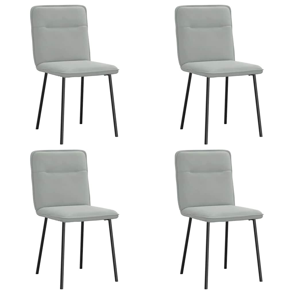vidaXL Chaises de salle à manger 4 pcs Velours Gris clair