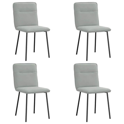 vidaXL Chaises de salle à manger 4 pcs Velours Gris clair