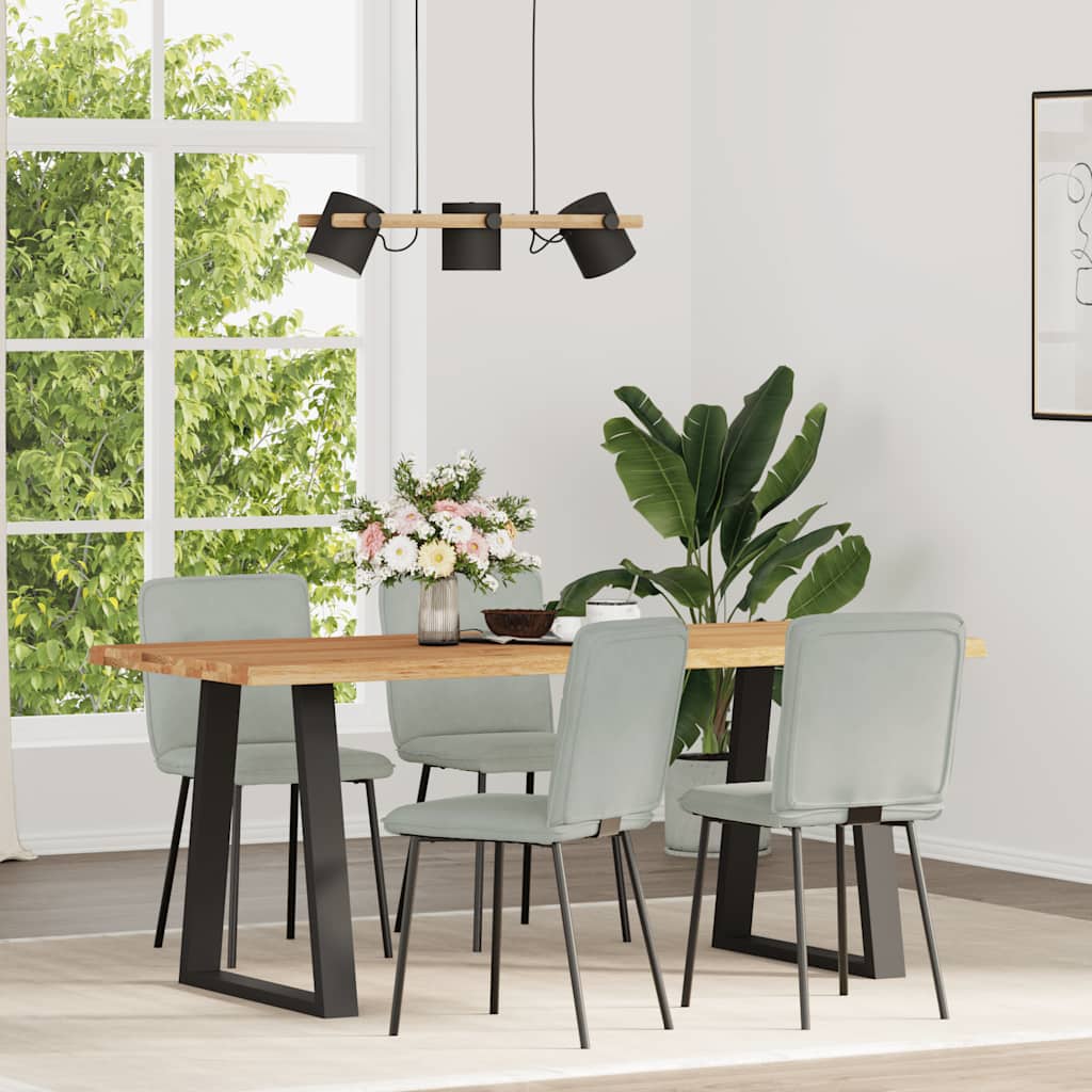 vidaXL Chaises de salle à manger 4 pcs Velours Gris clair