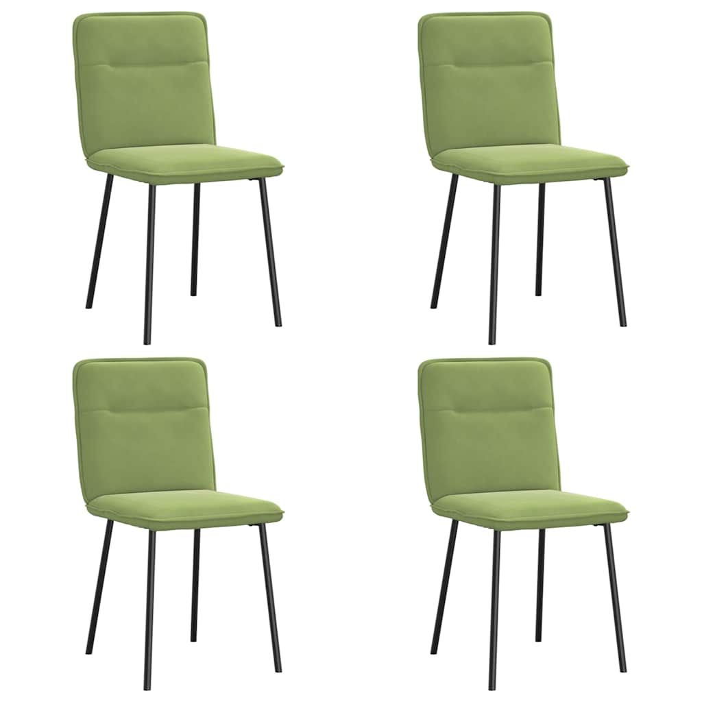 vidaXL Chaises de salle à manger 4 pcs Vert clair Velours