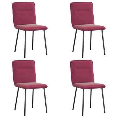 vidaXL Chaises de salle à manger 4 pcs Velours Rouge bordeaux