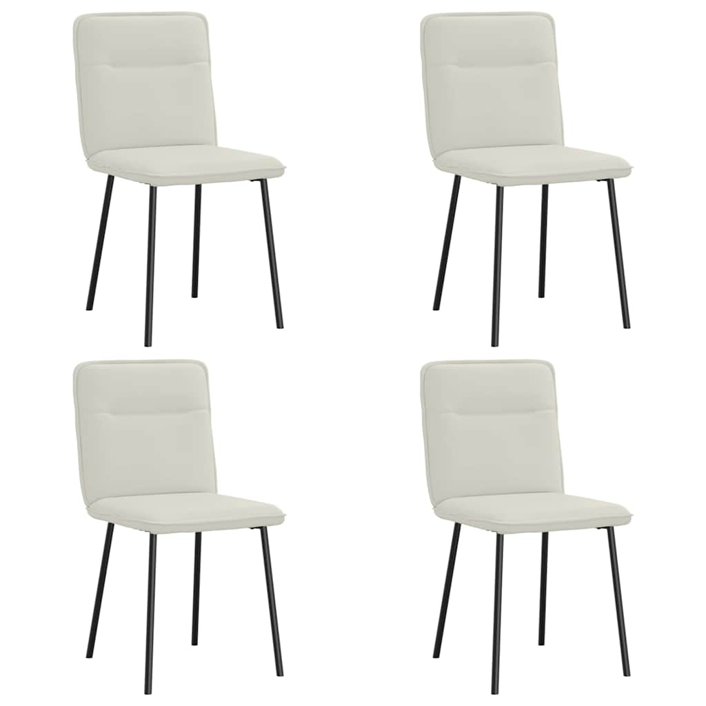 vidaXL Esszimmerstühle 4 Stk. Creme Samt