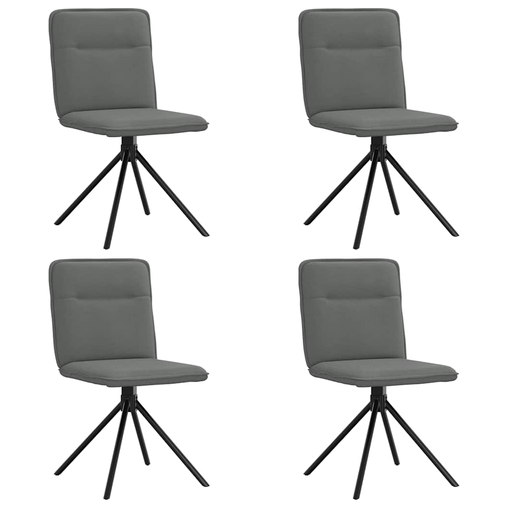 vidaXL Chaises de salle à manger 4 pcs Gris foncé Tissu