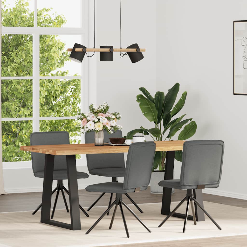 vidaXL Chaises de salle à manger 4 pcs Gris foncé Tissu