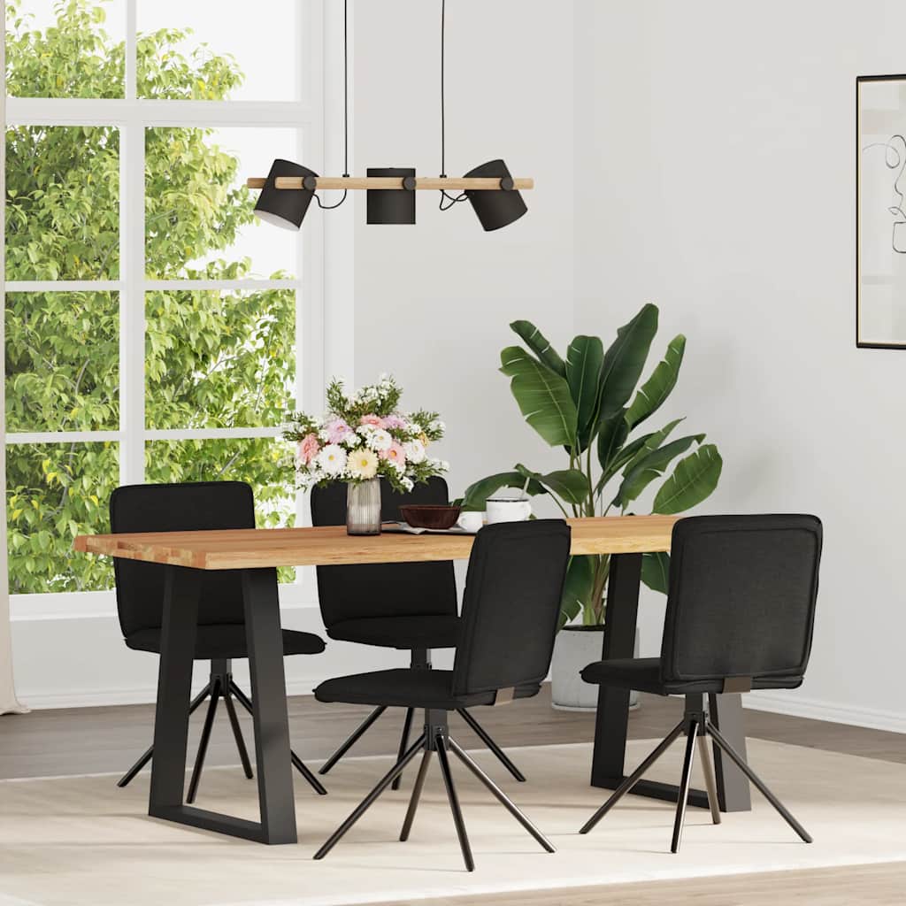 vidaXL Chaises de salle à manger 4 pcs Tissu noir