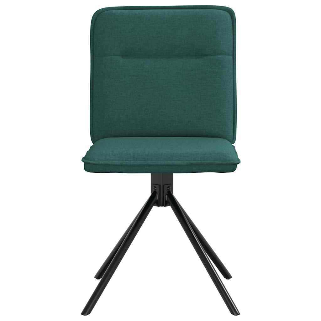 vidaXL Chaises de salle à manger 4 pcs Vert foncé Tissu