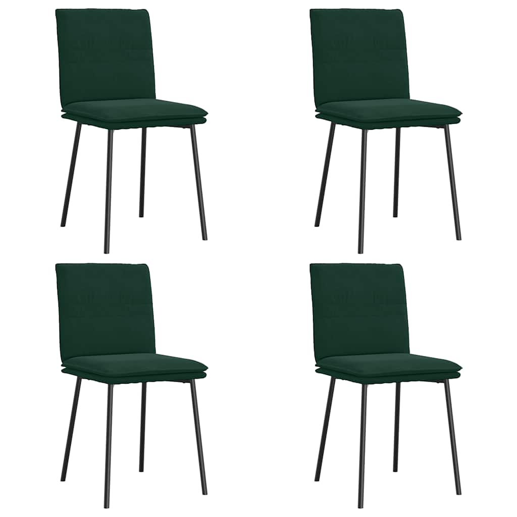 vidaXL Esszimmerstühle 4 Stk. Dunkelgrün Samt