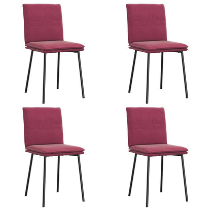 vidaXL Esszimmerstühle 4 Stk. Weinrot Samt