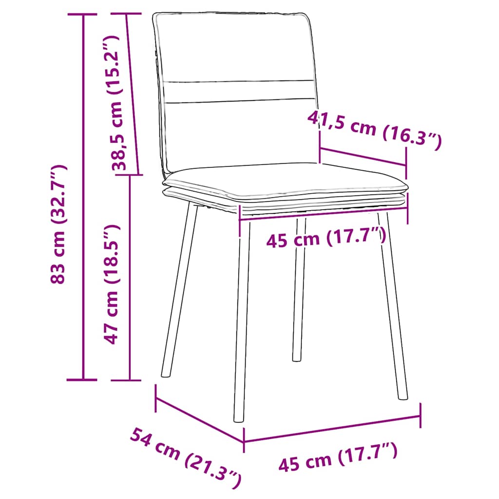 vidaXL Esszimmerstühle 4 Stk. Creme Samt
